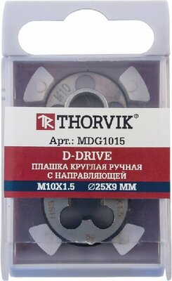 Плашка D-DRIVE круглая ручная с направляющей в наборе М4х0.7, HSS, Ф25х9 мм 37800
