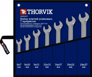 Набор ключей рожковых в сумке 6-27 мм, 7 предметов Thorvik
