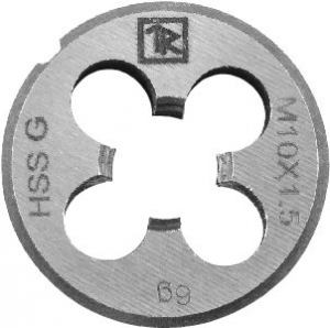 Плашка D-DRIVE круглая ручная с направляющей в наборе М4х0.7, HSS, Ф25х9 мм