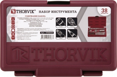 Набор инструмента 1/4"DR, 38 предметов Thorvik 13884