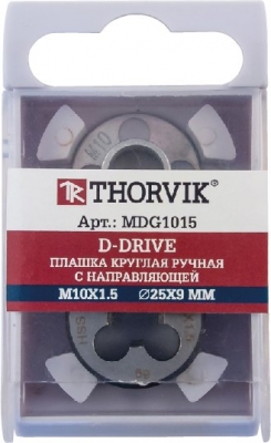 Плашка D-DRIVE круглая ручная с направляющей в наборе М6х1.0, HSS, Ф25х9 мм 37808