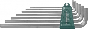Комплект угловых шестигранников Extra Long 2,5-10 мм, S2 материал, 7 предметов JONNESWAY