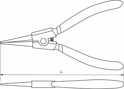 Щипцы для стопорных колец «прямой разжим» 180 мм Thorvik ERSP180 23301