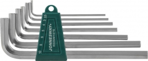 Комплект угловых шестигранников Long 2,5-10 мм, S2 материал, 7 предметов JONNESWAY
