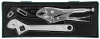 Набор инструмента: разводной ключ, ручные тиски, переставные клещи, 3 предмета (ложемент) JONNESWAY 979