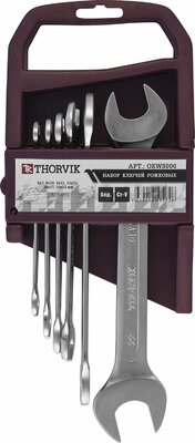 Набор ключей рожковых на пластиковом держателе 6-22 мм, 6 предметов Thorvik 22925