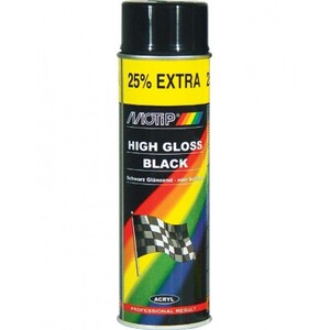 Краска Motip черная глянцевая 500мл (аэрозоль)