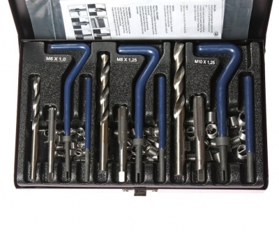 Набор инструментов для восстановления резьбы М6, М8, М10 в кейсе 12 предметов JTC 9348