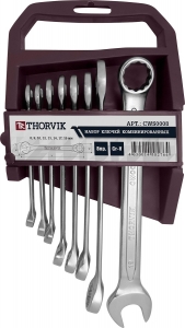 Набор ключей комбинированных на пластиковом держателе 8-19 мм, 8 предметов Thorvik