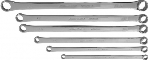 Набор ключей гаечных накидных удлиненный CrMo в сумке, 10-24 мм, 6 предметов JONNESWAY